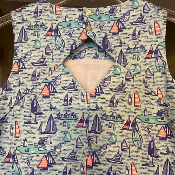 NWOT Girl's Vineyard Vines Sailboat Sailing Print Shift Dress Size 10 - Picture 3 of 3